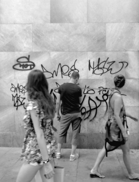 Blank-Barcelone1 /JOHN CORNU BLANK, since 2006 Fragments of cleaned architecture Variable dimensions  ⁓Barcelona, 2010