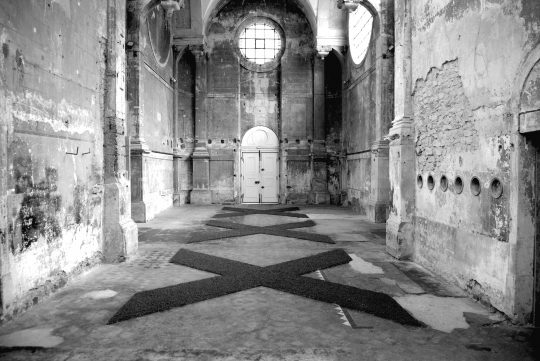 JOHN CORNU XXX, 2015 Site-specific installation, Les Trinitaires, Metz, 2015 Asphalt