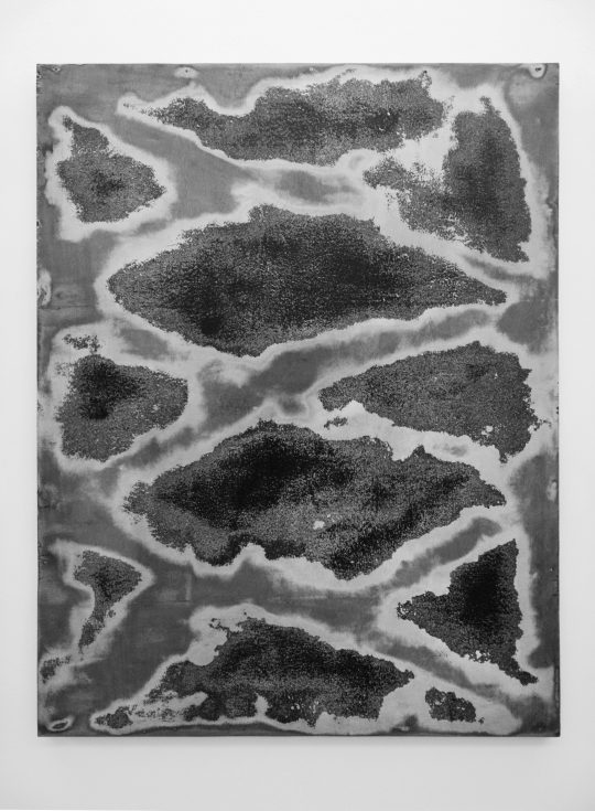 JOHN CORNU LA GUEULE OUVERTE, 2017  Mixed media on wood panel 145 x 114 x 4 cm