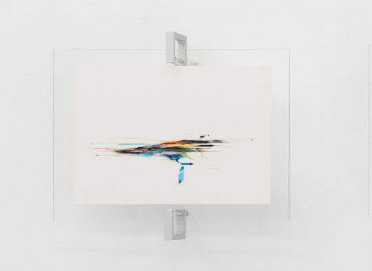 Muroe, Untitled 2021<br>Copic marker, acrylic,  paint on paper, framed. Unique
32,5 x 38 cm