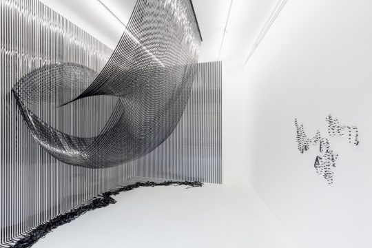 Spacial drawing, magnetic tape, variable dimensions. <br>Photo: CHROMA, courtesy Galerie Gilla Loercher and the artist