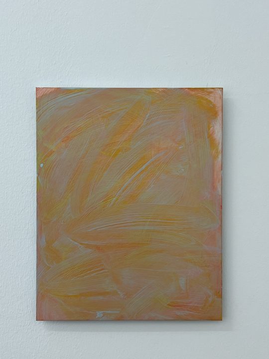 Claudia Desgranges Painting Moves, orange yellow grey, 2026, 50x40cm_IMG_1995