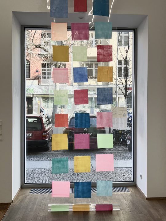 Claudia Desgranges Transparency #2, 2025 Painted foil on transparent foil, 380 x 105 cm_IMG_2007