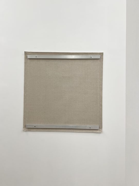 Quentin Lefranc What we do is secret!, 2013 alumium and free linen canvas, 90 x 90 cm. IMG_3889